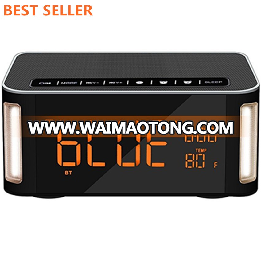 Amazon Top Seller 2018 Alarm Clock Fm Stereo Bluetooth Speaker Mini Car Wireless Speaker Trolleyhome Theater System Subwoofer