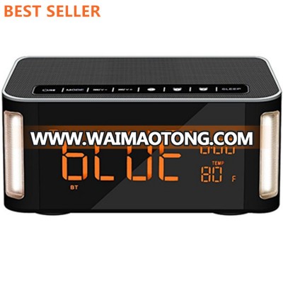 Amazon Top Seller 2018 Alarm Clock Fm Stereo Bluetooth Speaker Mini Car Wireless Speaker Trolleyhome Theater System Subwoofer